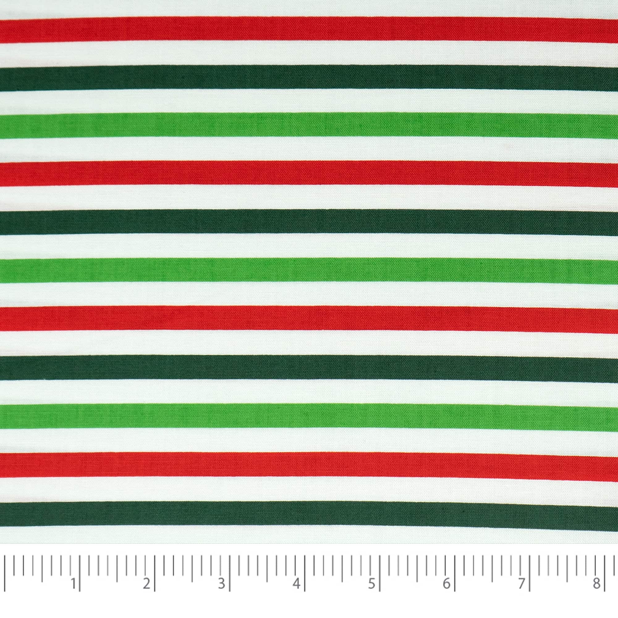 SINGER Christmas Stripes Cotton Fabric